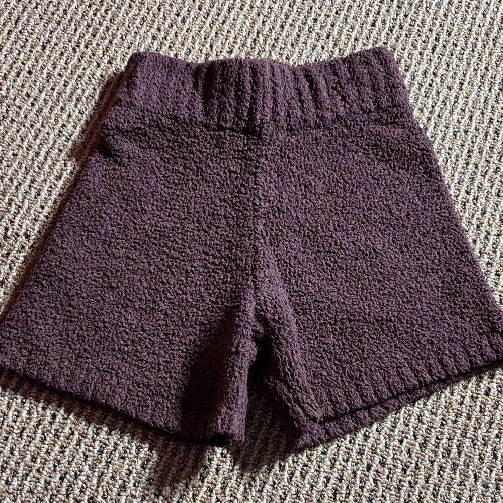 Skims Plush Purple Knit Lounge Shorts